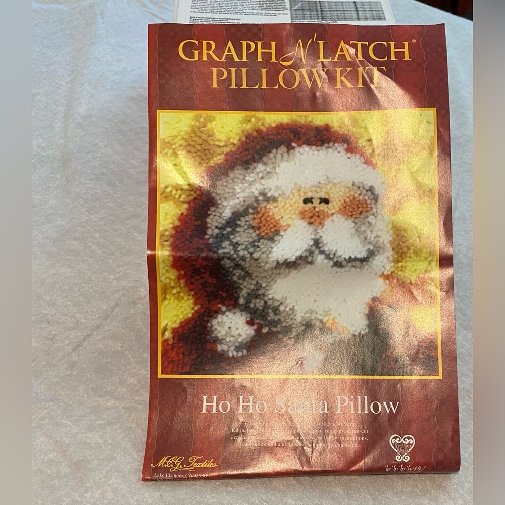 MCG Textile Graph 'N' Latch Ho Ho Santa Pillow Kit - Red, White, Yellow
